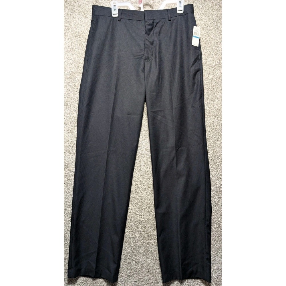 Van‎ Heusen Classic Fit Flat Front Non Iron Pants Men's Size 36X34 Black NWT